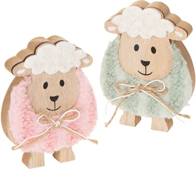 Houten schaapjes als decoratie, schattige decoratieve figuurtjes voor