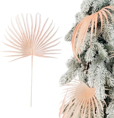 Inspiruj - Decoratieve Tak - Lichtroze Palmblaadje - 48 cm - Kerstdecoratie