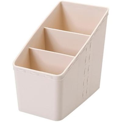 Plastic Bureau Organizer Opbergdoos Kamer Bureau Keuken Organiseer Hulpmiddel Abrikoos Dubbele Rij beige