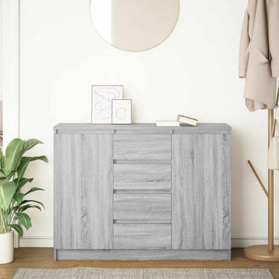 vidaXL - Dressoir - met - lades - 100,5x35x76 - cm - spaanplaat - grijs - Sonoma