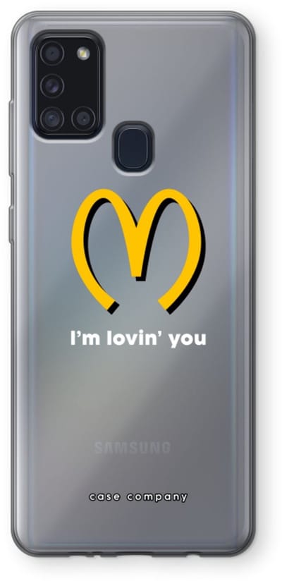 Case Company® - Hoesje geschikt voor Samsung Galaxy A21s hoesje - I'm lovin' you - Soft Cover Telefoonhoesje - Bescherming aan alle Kanten en Schermrand