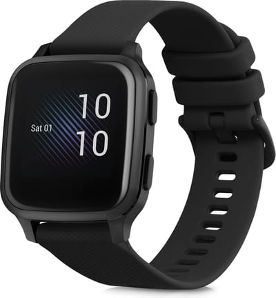kwmobile horlogebandje geschikt voor Garmin Venu Sq Music / Sq polsband - Smartwatch bandje van TPU - Activity tracker horloge band in zwart