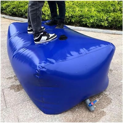 Opvouwbare Watertank - Zachte Waterzak - Noodopslag Water - Duurzaam PVC Materiaal - Grote Capaciteit - Blauw