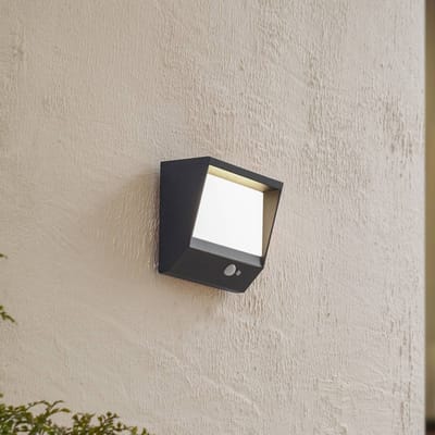 Lucande - solar buitenlamp - Gegoten aluminium, glas - H: 14 cm - zwart, wit
