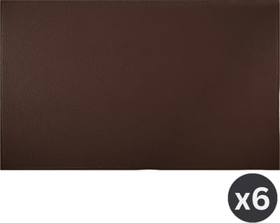 ZICZAC - Placemat TRUDO - SET/6 - Lederlook - 33x45 cm - Rechthoek, donkerbruin