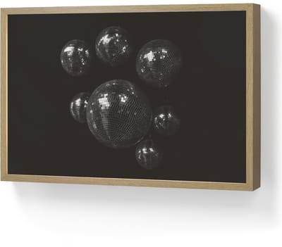 Wandlamp 60x40 cm - Oplaadbaar - Discoballen - Minimalistisch - Zwart - Wandlampen binnen woonkamer - Slaapkamer lamp - Decoratieve nachtlamp - Vloerlamp draadloos