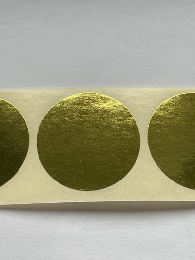 Sluitsticker - Glans Gouden Cirkel / Rondje | Trouwkaart - Geboortekaart - Envelop | Goud | Envelop stickers | Cadeau - Gift - Cadeauzakje - Traktatie | Chique inpakken | Huwelijk - Babyshower - Kraamfeest