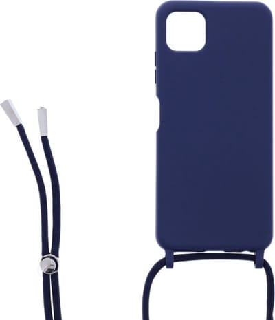 Ketting silicone telefoonhoesje Geschikt voor: Samsung Galaxy A22 5G - TPU - Silicone - Donkerblauw - ZT Accessoires