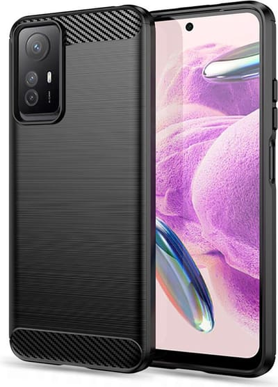 Hoesje geschikt voor Xiaomi Redmi Note 12S - Techsuit Carbon Silicone Back Cover - Zwart