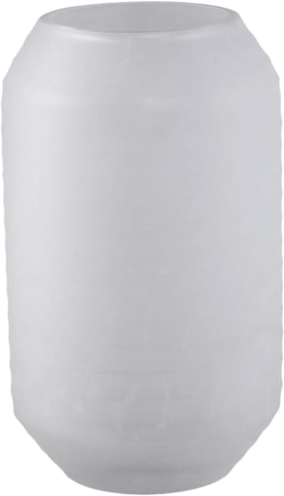 PTMD Malia White Glass Vase Round Stripe Cutting L