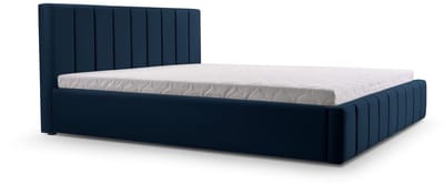 Bed 01 - Gestoffeerd bed met Fluweel Beklede Tweepersoonsbed - 160x200 cm - Elegant en Comfortabel - Donkerblauw (TRINITY 31)