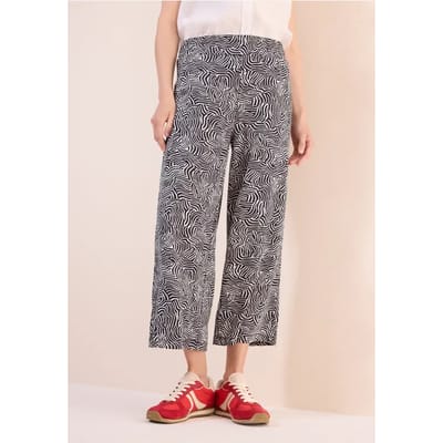3/4 Broek met gedessineerde Wide Legs