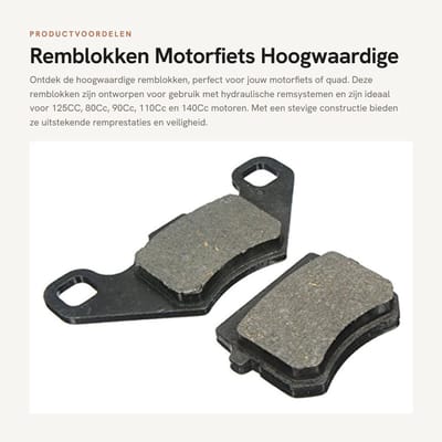 Dailygoods- Remblokken Hoogwaardige Kwaliteit - Remblokken Motorfiets - Geschikt voor Hydraulische Remsystemen - Afmetingen 85mm/42mm - Zwart - Metaal - Remschijven