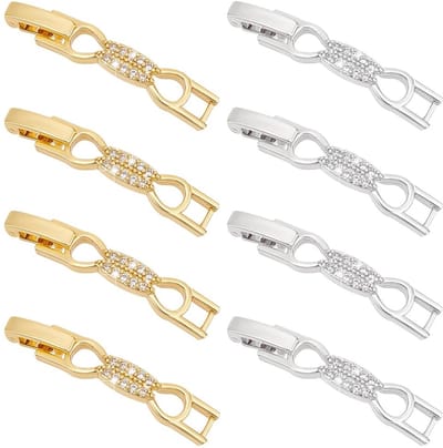 Dailygoods- Armband Extender 8 Stuks - Sieraden Sluiting - Vouwsluiting - Kubieke Zirkonia - Ambachtelijke Reparatie - Inclusief Hoofdspelden/Springringen - Sieradensluiting