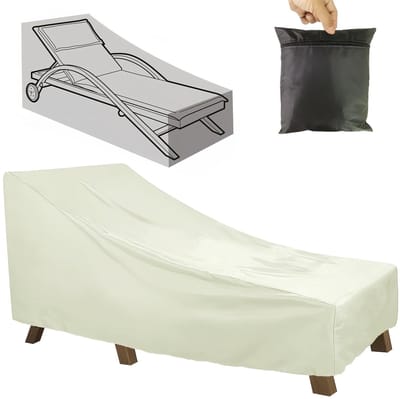 Dailygoods - Afdekking tuinligstoel waterdicht afdekzeil, 210D Oxford beschermhoes tuinmeubelen afdekking, weefsel beschermhoes afdekzeil voor zonnebed ligstoel dekstoel