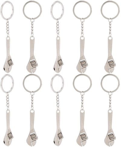 Dailygoods- Schroevendraaier 10-delige Set - Verstelbare Mini-Sleutelhanger - Duurzaam Messing - Compact Formaat - Handig Gereedschap - Hoge Afwerkingskwaliteit