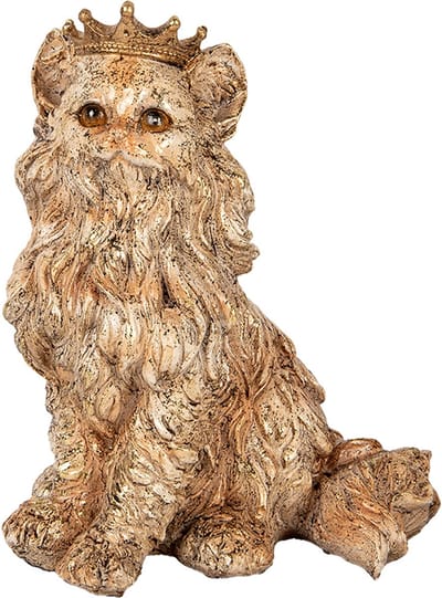 Clayre & Eef Decoratie Beeld Kat 23x19x28 cm Beige Kunststof