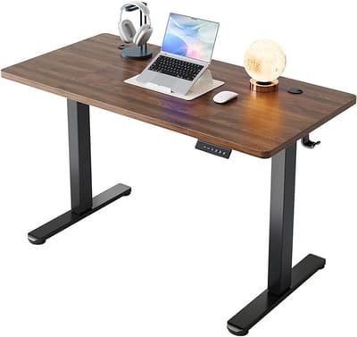 Elektrisch Zit-Sta Bureau 120x60cm Zwart Walnoot – 4 Geheugenposities – 72-118cm – Staal