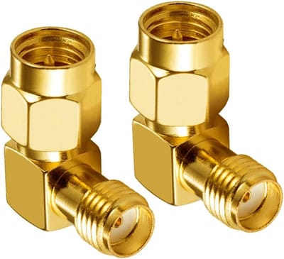 90 Graden SMA Adapter RechtstHoeek Connector voor Wifi Antenne Router 4G LTE en RF Coax Kabel (2 Stuks)