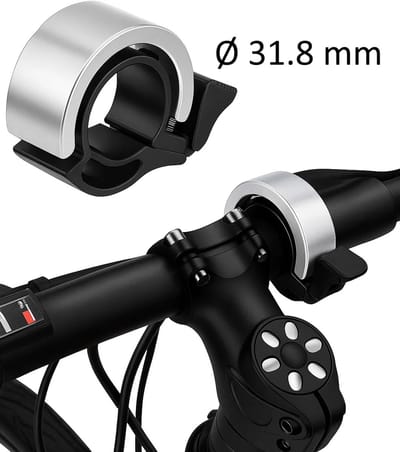 Fietsbel Ø 31.8 mm – Premium Aluminium – 90 dB Superheldere Klank – Voor MTB / Racefiets / Gravel / E-bike – Zilver
