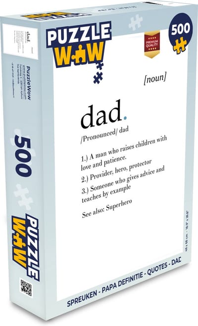 Puzzel Spreuken - Papa definitie - Quotes - Dad - Legpuzzel - Puzzel 500 stukjes - Vaderdag cadeautje - Cadeau voor vader en papa