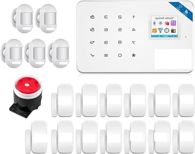 Alarmsysteem Kit - Beveiligingssysteem Huis - Objecten Beveiligen - Draadloze Detectie - 25 x 15 x 15 cm - Wit