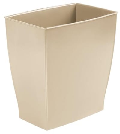 Rechthoekige Prullenbak voor Badkamer, Slaapkamer en Kantoor - 9,5 Liter Taupe