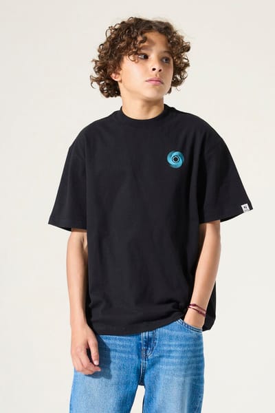GARCIA Jongens Print T-shirt Zwart Korte mouw