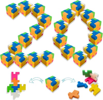 20-Delige Gum Blok Puzzel voor Kinderen - Creatief Schrijfgerei en Speelgoed