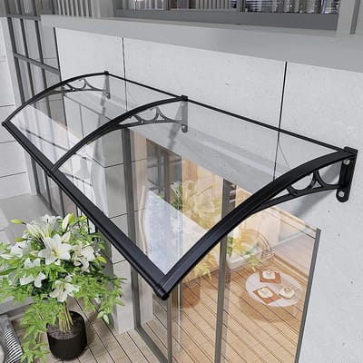 Deurluifel Polycarbonaat - Buitenluifel Regenkap - Bescherming Entree - Holle Blad Ontwerp - 150kg Schokbestendig