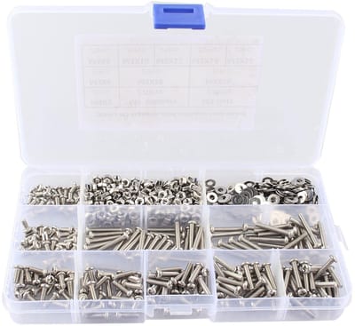 Dailygoods- Schroeven 765 Stuks - M3 Schroefset - Roestvrij Staal - Opbergdoos - Machine Schroeven - Corrosiebestendig