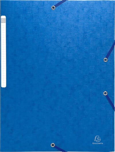 Exacompta 50x Scotten Elastomap + 3 kleppen in gewafeld glanskarton 425g/m2 - A4 - Blauw - 55752E