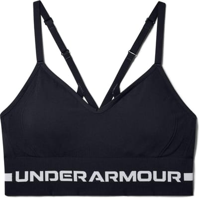 Under Armour UA Seamless Low Long Bra Dames Sportbeha - Zwart - Maat XL