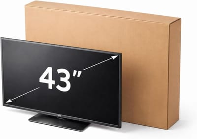 TV Verhuisdoos - Monitor Verpakking - Veilig Verzenden - Compleet Beschermingssysteem - Tot 43 inch - Bruin