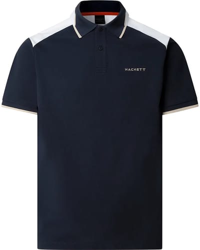 Hackett Hm5600123 Korte Mouw Poloshirt Blauw L Man