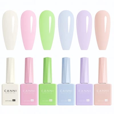 Canni - Gellak - 6 stuks - HEMA-vrij - TPO-vrij - Gellak nagellak - Gel lak - Gellac - Pink Gellac - Gellak set kleuren - Gellak starterspakket - Gellak rood - Gellak roze