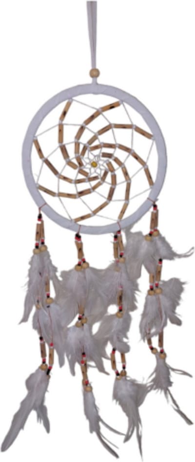 Dromenvanger -Beige- Suede met bamboe kralen 17cm