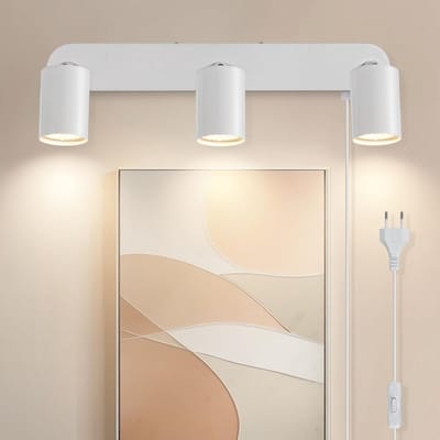 Wandlamp Binnen met Snoer - Wandlamp met Stekker voor Binnen - met Dimbare Schakelaar - Industrieel en Vintage - Metaal
