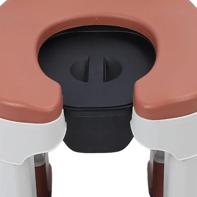 Commode Toiletstoel - Nachtkastje Badkamer - Thuiszorg Mobiliteit - Opvouwbaar en Stabiel - 42cm Hoogte - Khaki