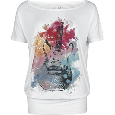 Full Volume by EMP T-shirt - T-shirt met gitaarprint - S tot XXL - voor Vrouwen - wit