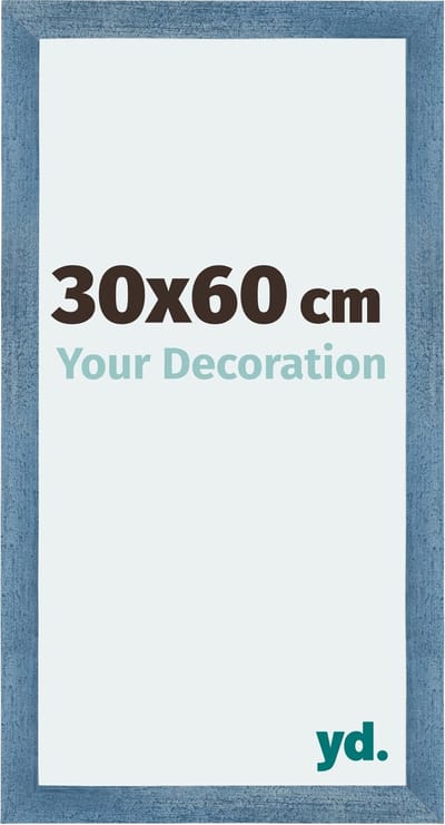 Your Decoration - Fotolijst 30x60 cm - MDF - Helder Blauw Geveegd - Mura