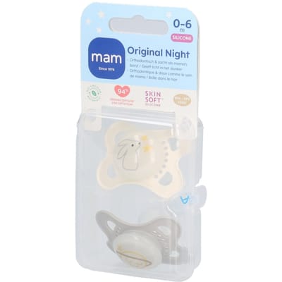 Mam Original fopspeen Night 0-6 maanden Beigebrown unisex