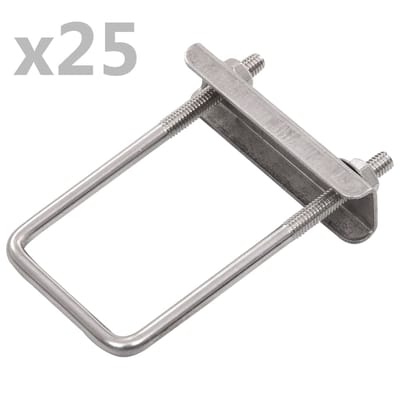 vidaXL - U-verbinding - voor - hekpaal - 25 - sets - 60x40 - mm