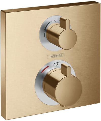 Hansgrohe Ecostat Square - afbouwdeel - voor inbouw - thermostaat - met stop- en omstelkraan - geborsteld brons