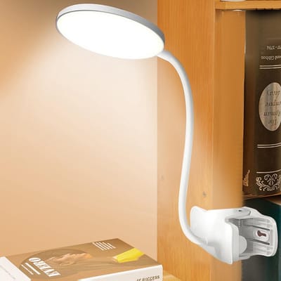 Dailygoody - Leeslamp bed - LED-klemlamp - Touch-dimmen - Oogbescherming - Bedlampje voor studeren - USB-oplaadbaar - 3 kleuren