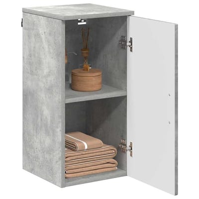 vidaXL - Badkamerkast - Beton - Grijs - 30 - x - 31,5 - x - 61 - cm - Bewerkt - hout, - Metaal