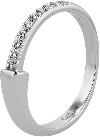 AKZENT Akzent damesring "Tiana" uit 925 Sterlingzilver, gerhodineerd, duurzaam, maat 52-60