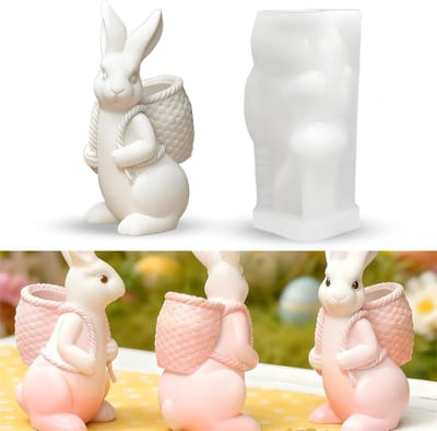 3D Paashaas Siliconen Gietvorm voor Epoxyhars en Kaarsen, Perfect voor Pasen en Creatieve Projecten