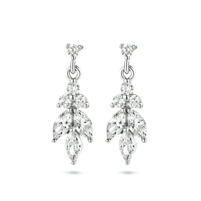 Zilver Gerhodineerd Oorhangers Zirkonia 18 Mm 1334777