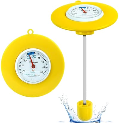 Drijvende analoge zwembadthermometer voor eenvoudig aflezen van watertemperatuur, IPX6 waterdicht en batterijloos, ideaal voor zwembad en badkuip